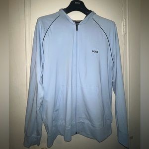 Hugo Boss logo-embroidered zip-up hoodie